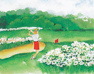 FLOWER LADY GOLFER BOXED NOTES
